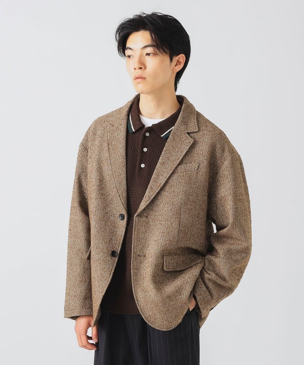 *paris*美シルエット コットンツイード ラフ ジャケット BEAMS HEART(ビームス ハート)ルーズフィット ツイード