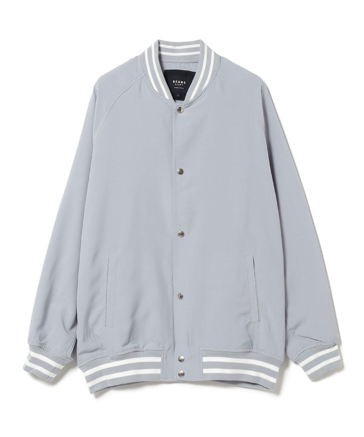 ⭐︎BEAMS⭐︎スタジャン Lサイズ グレー・ホワイト BEAMS HEART（ビームス ハート）ポリエステルトロ スタジャン