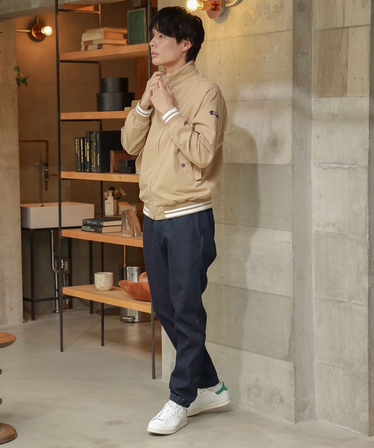 BEAMS HEART（ビームス ハート）ライン ストレッチ ツイル ブルゾン