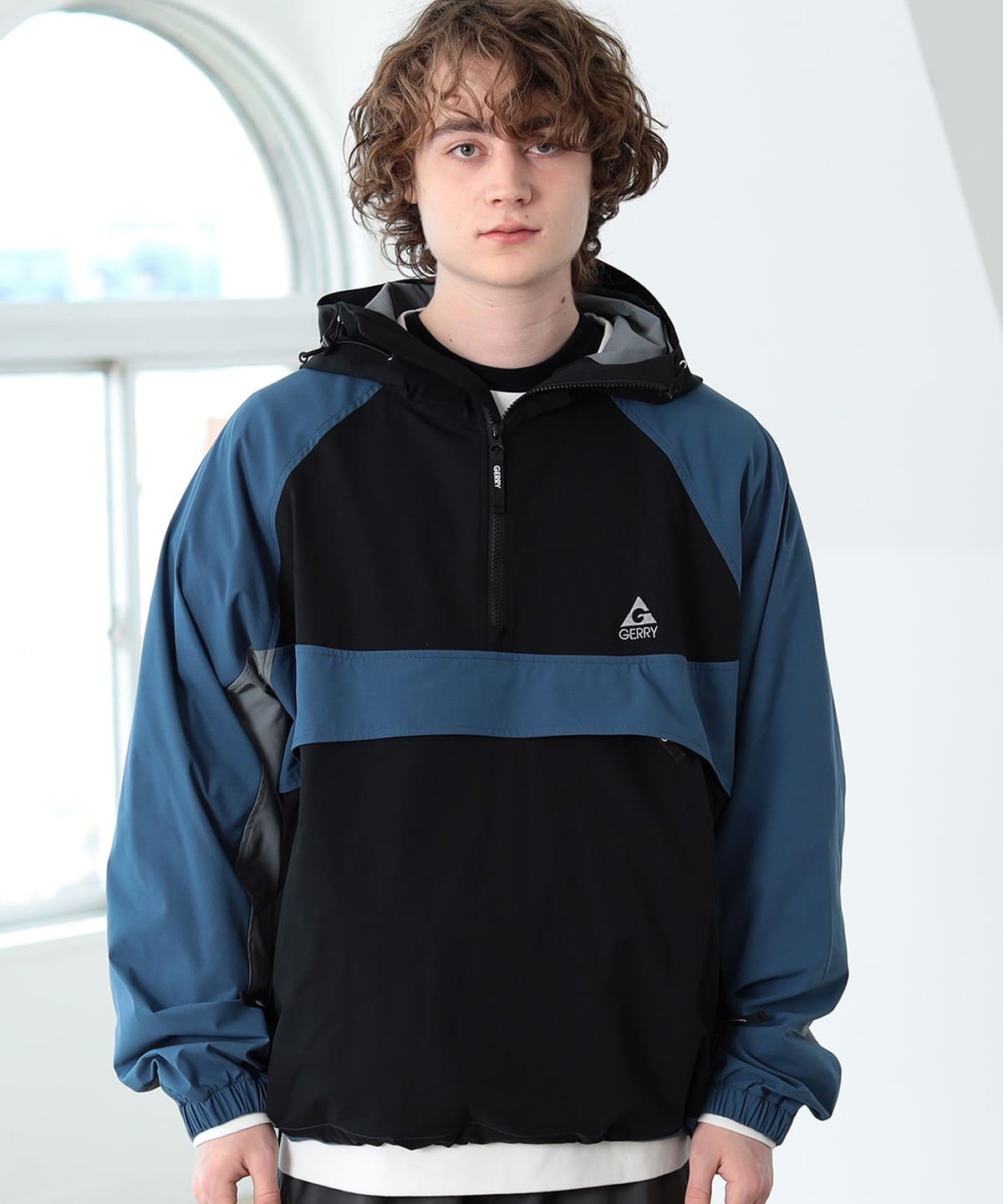 【EXCLUSIVE】GERRY ジェリー / ナイロン アノラック パーカー ブルゾン MEN BLUE GREY L 【EXCLUSIVE】GERRY ジェリー / ナイロン アノラック パーカー ブルゾン MEN BLUE GREY L