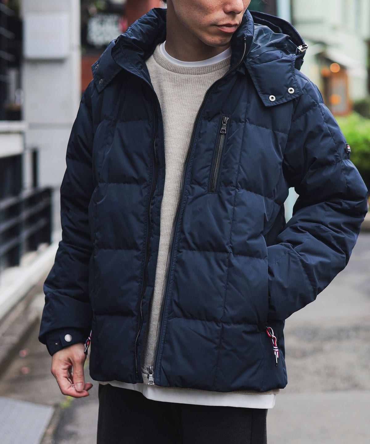 キルト ダウン ジャケット ブルゾン MEN NAVY L キルト ダウン ジャケット ブルゾン MEN NAVY L