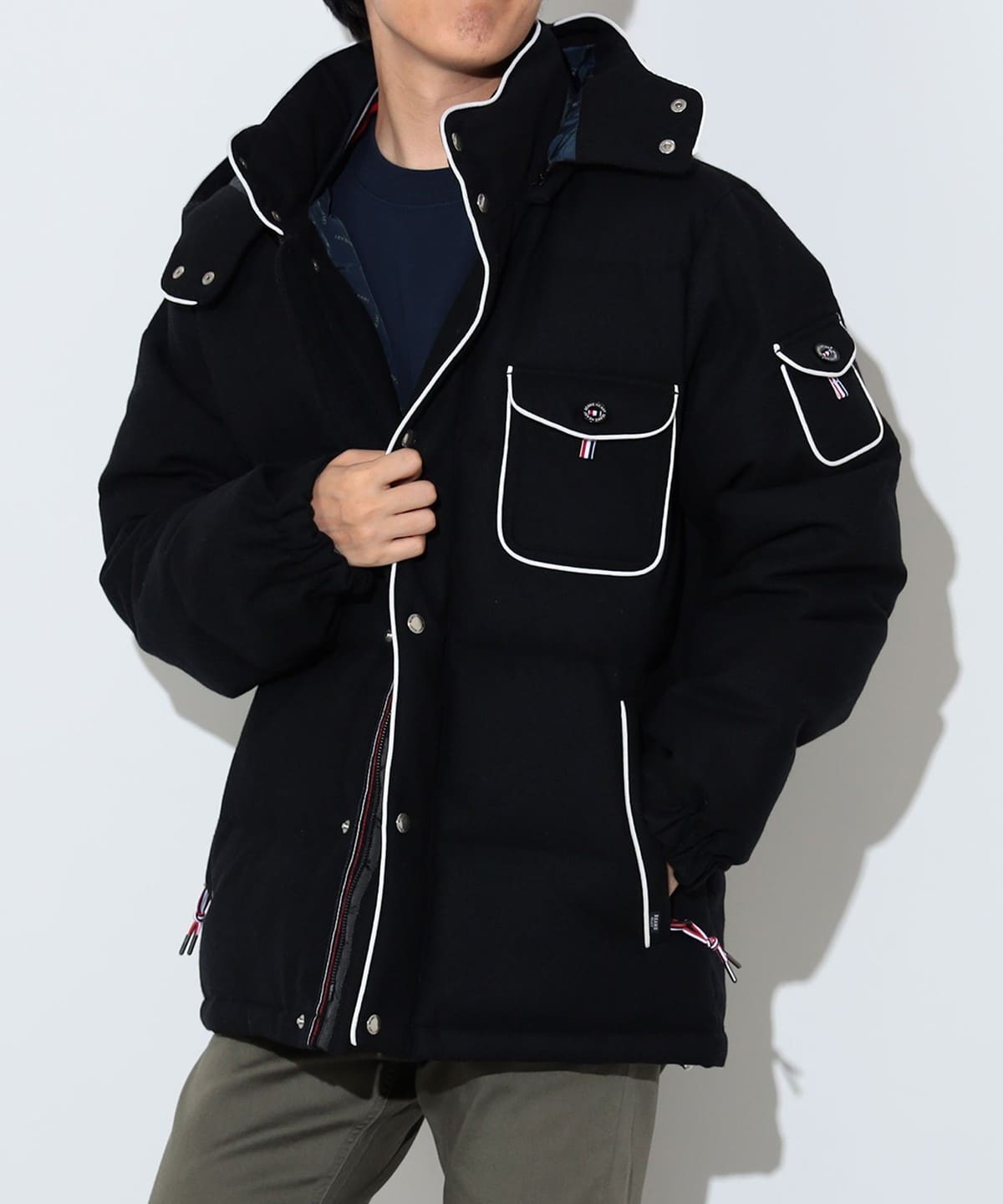 ウールツイル ダウン ブルゾン MEN NAVY L ウールツイル ダウン ブルゾン MEN NAVY L