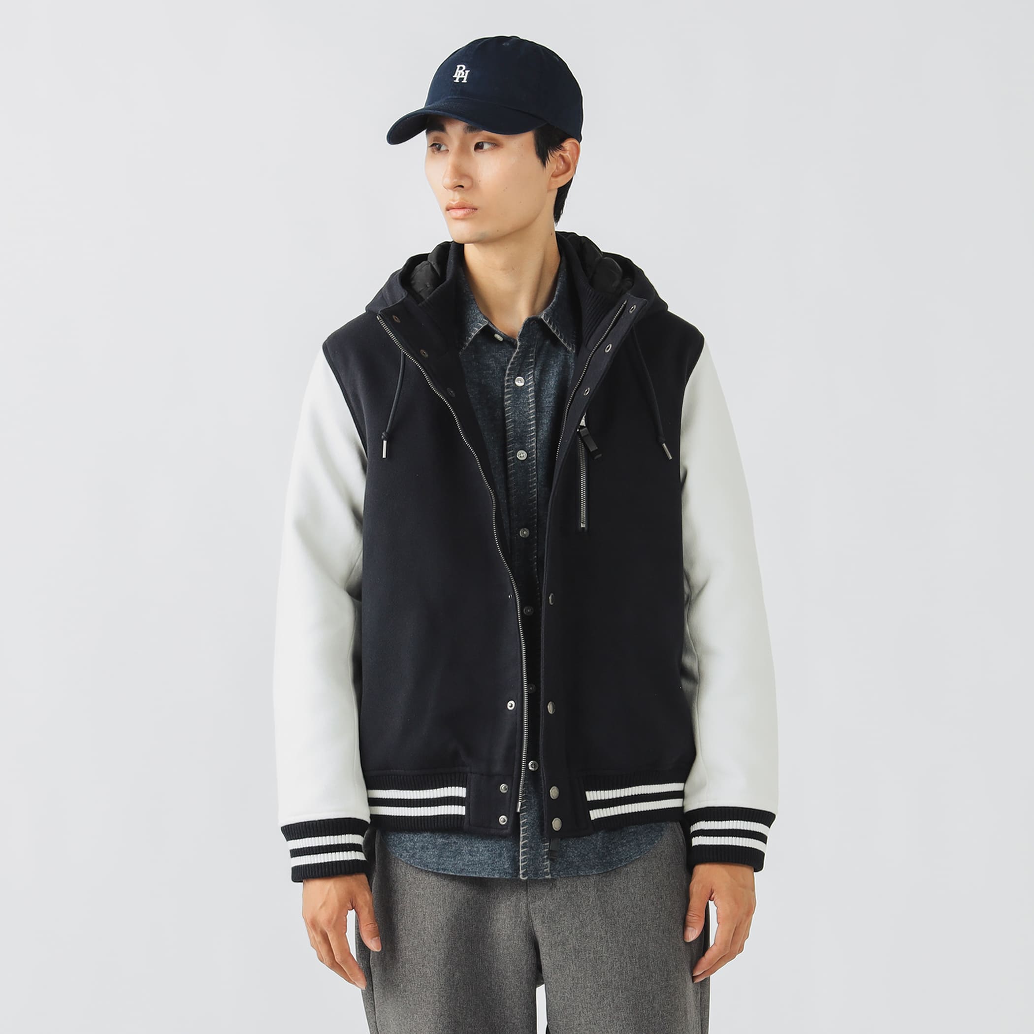 胸ジップ スタジアム ブルゾン ブルゾン MEN NAVY L 胸ジップ スタジアム ブルゾン ブルゾン MEN NAVY L