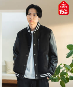 【+15%ポイントUP】胸ジップ スタジアム ブルゾン