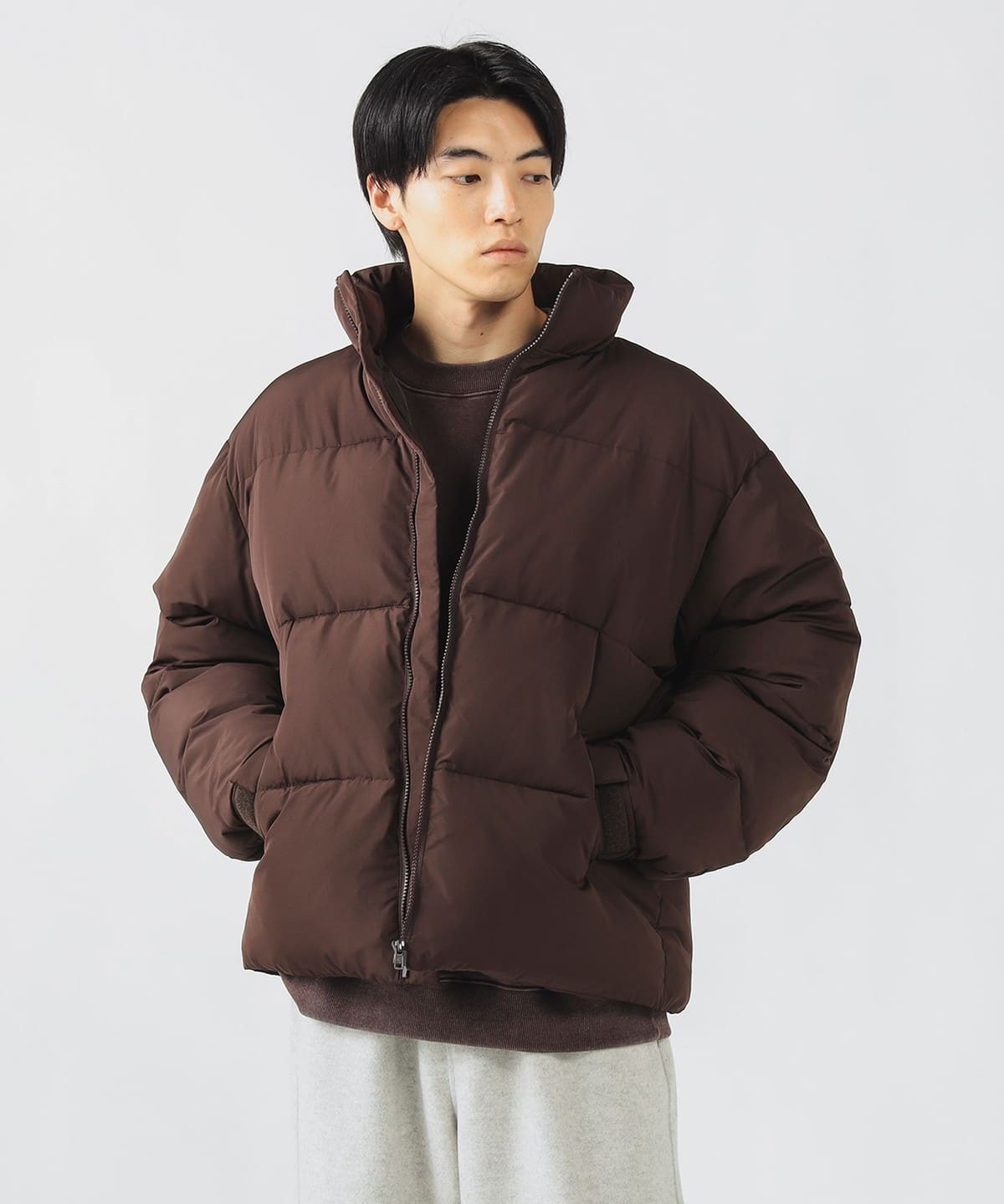 【未使用】BEAMS HEART ビームスハート 中綿 パデッド ショート ブルゾン M ブラウン 42-18-0088-147 メンズ BEAMS HEART（ビームス ハート）中綿 パデッド ショート ブルゾン