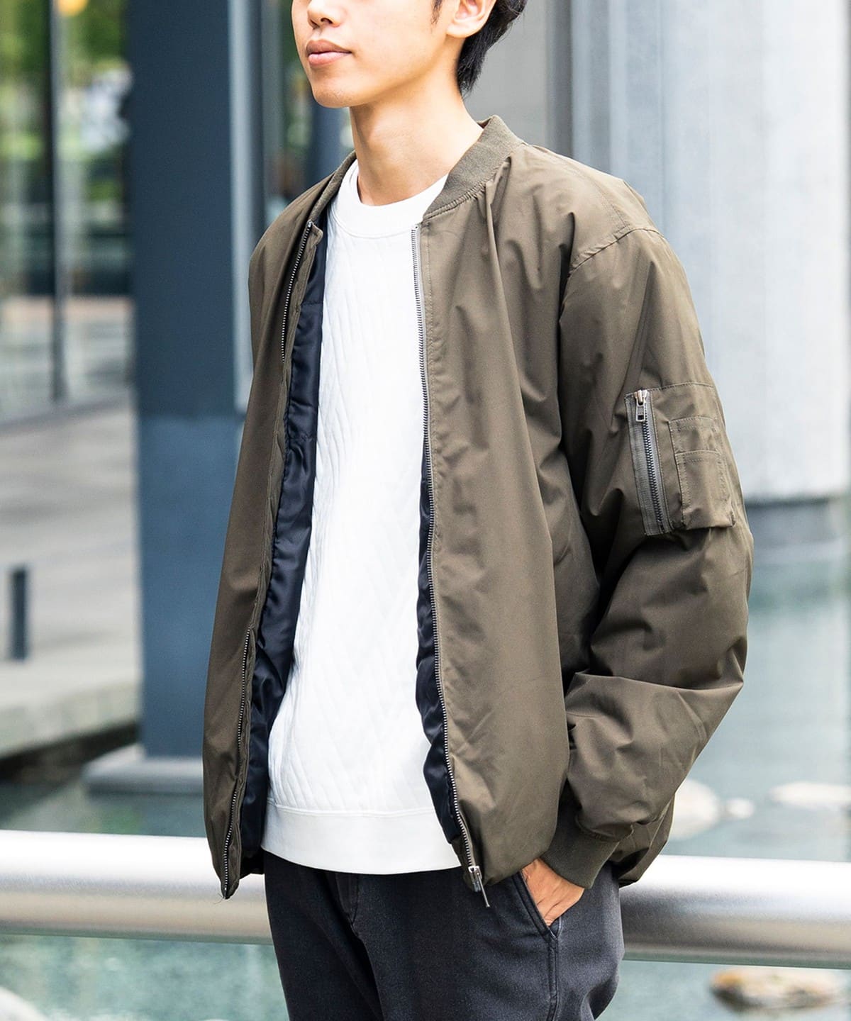 ソリッド タフタ MA-1 ブルゾン MEN OLIVE S ソリッド タフタ MA-1 ブルゾン MEN OLIVE S