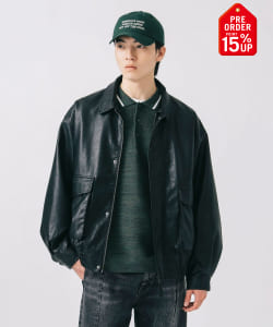 【+15%ポイントUP】クラシック フェイクレザー ブルゾン