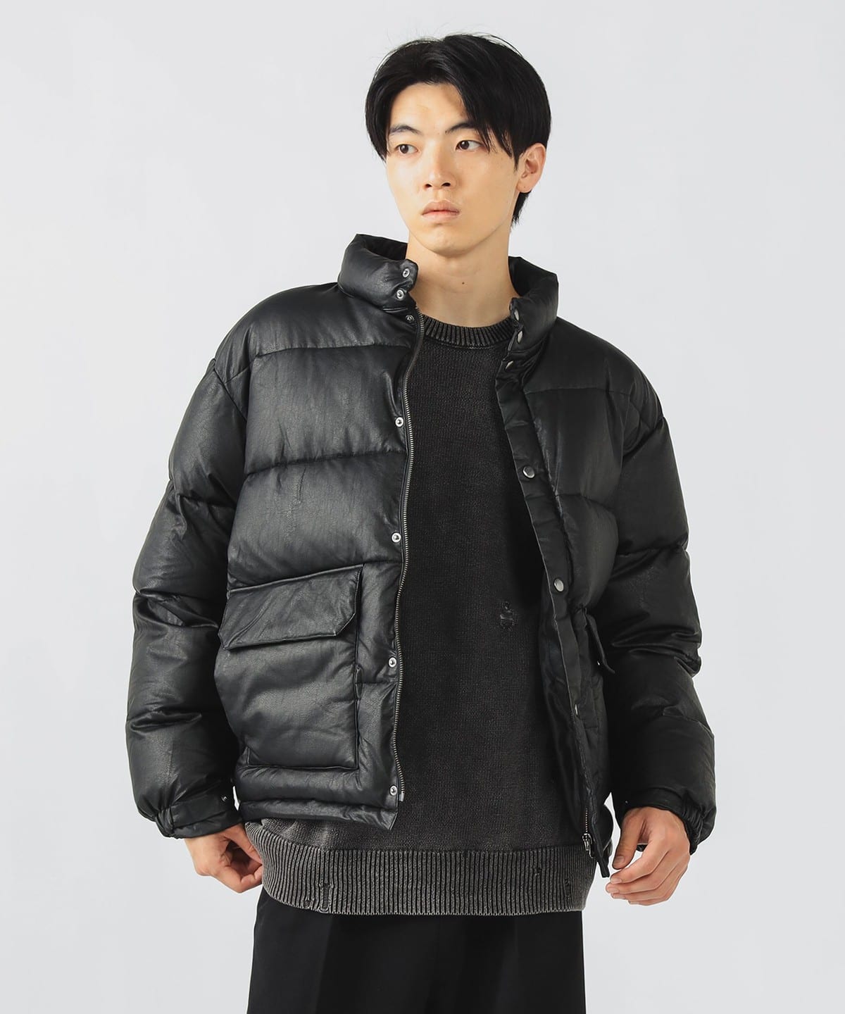 フェイクレザー 中綿 ブルゾン ブルゾン MEN BLACK S フェイクレザー 中綿 ブルゾン ブルゾン MEN BLACK S