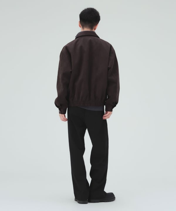 フェイクスエード クラシック ブルゾン リブではなくカフス仕様でクラシカルに[H:183cm Size:L]