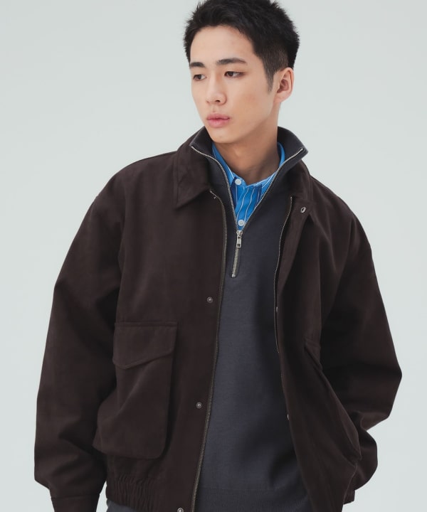 フェイクスエード クラシック ブルゾン [H:183cm C:80 W:68 H:89.5 Size:L]