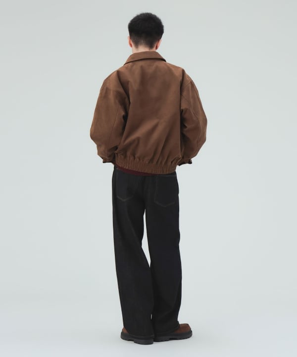 フェイクスエード クラシック ブルゾン リブではなくカフス仕様でクラシカルに[H:183cm Size:L]