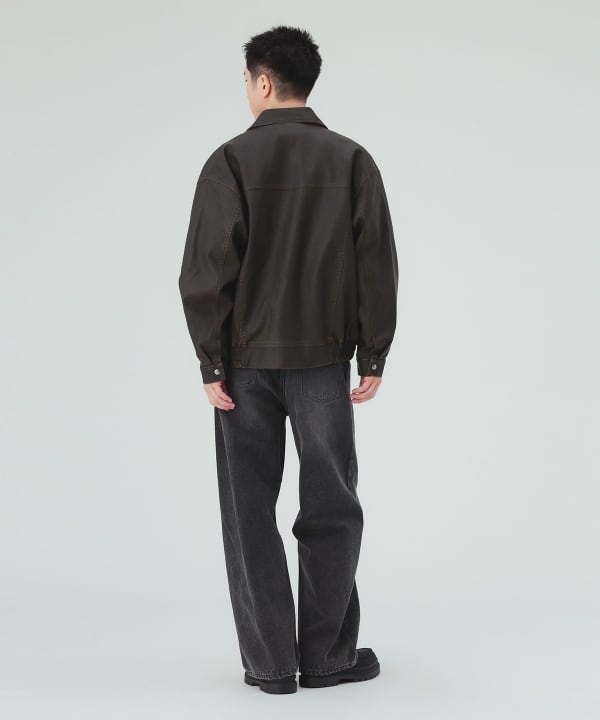 フェイクレザー クラシック ブルゾン [H:183cm C:80 W:68 H:89.5 Size:L]