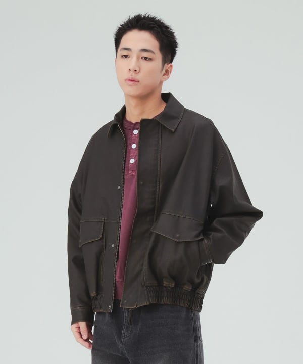 フェイクレザー クラシック ブルゾン [H:183cm C:80 W:68 H:89.5 Size:L]