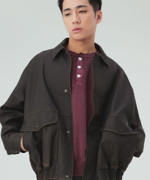 フェイクレザー クラシック ブルゾン [H:183cm C:80 W:68 H:89.5 Size:L]