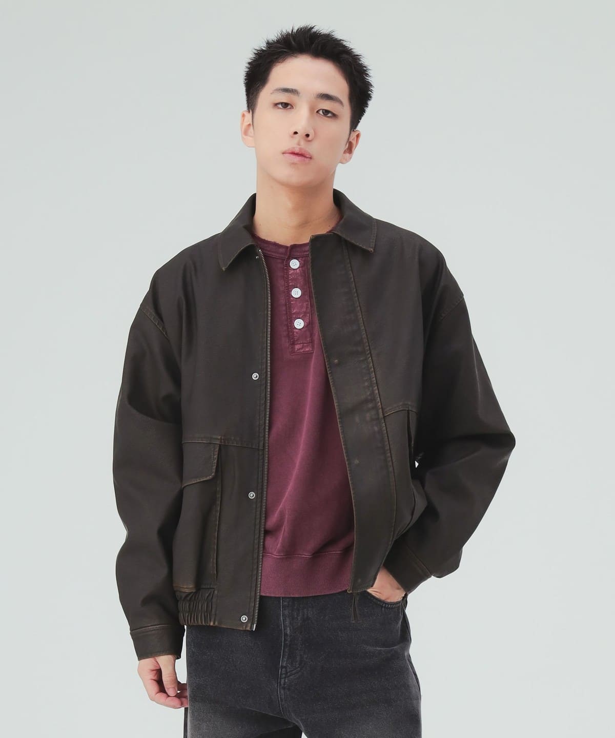 未使用✨【羊革】BEAMS HEART ブラックレザージャケット MA-1 BEAMS
