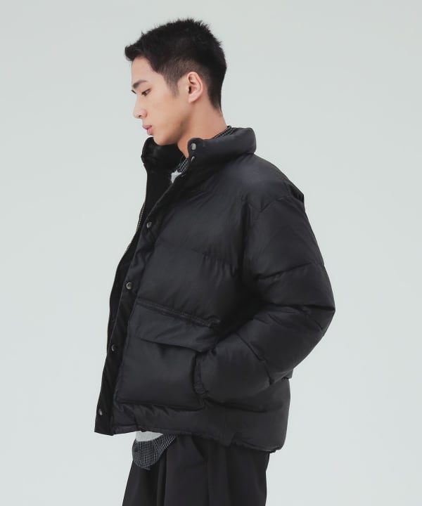 フェイクレザー ショート 中綿ブルゾン [H:183cm C:80 W:68 H:89.5 Size:L]