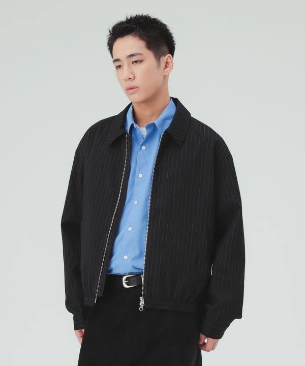 TRストライプ ショートブルゾン [H:183cm C:80 W:68 H:89.5 Size:L]