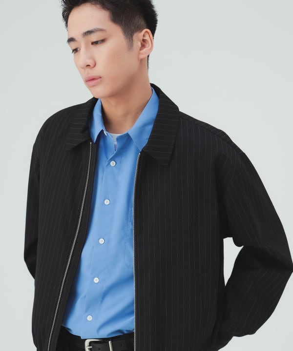 TRストライプ ショートブルゾン [H:183cm C:80 W:68 H:89.5 Size:L]