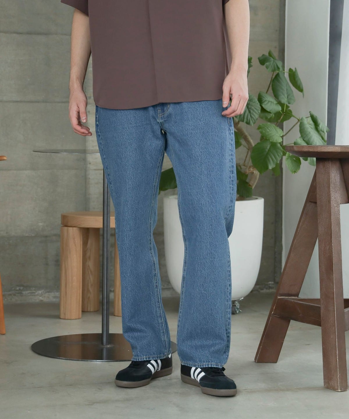 ルーズ ストレートデニム パンツ パンツ MEN INDIGO S ルーズ ストレートデニム パンツ パンツ MEN INDIGO S