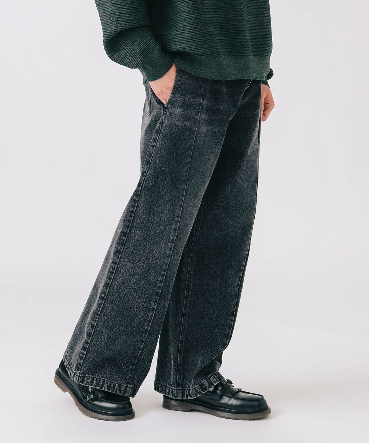 ブラスト シーム バギーデニムパンツ パンツ MEN BLACK L ブラスト シーム バギーデニムパンツ パンツ MEN BLACK L