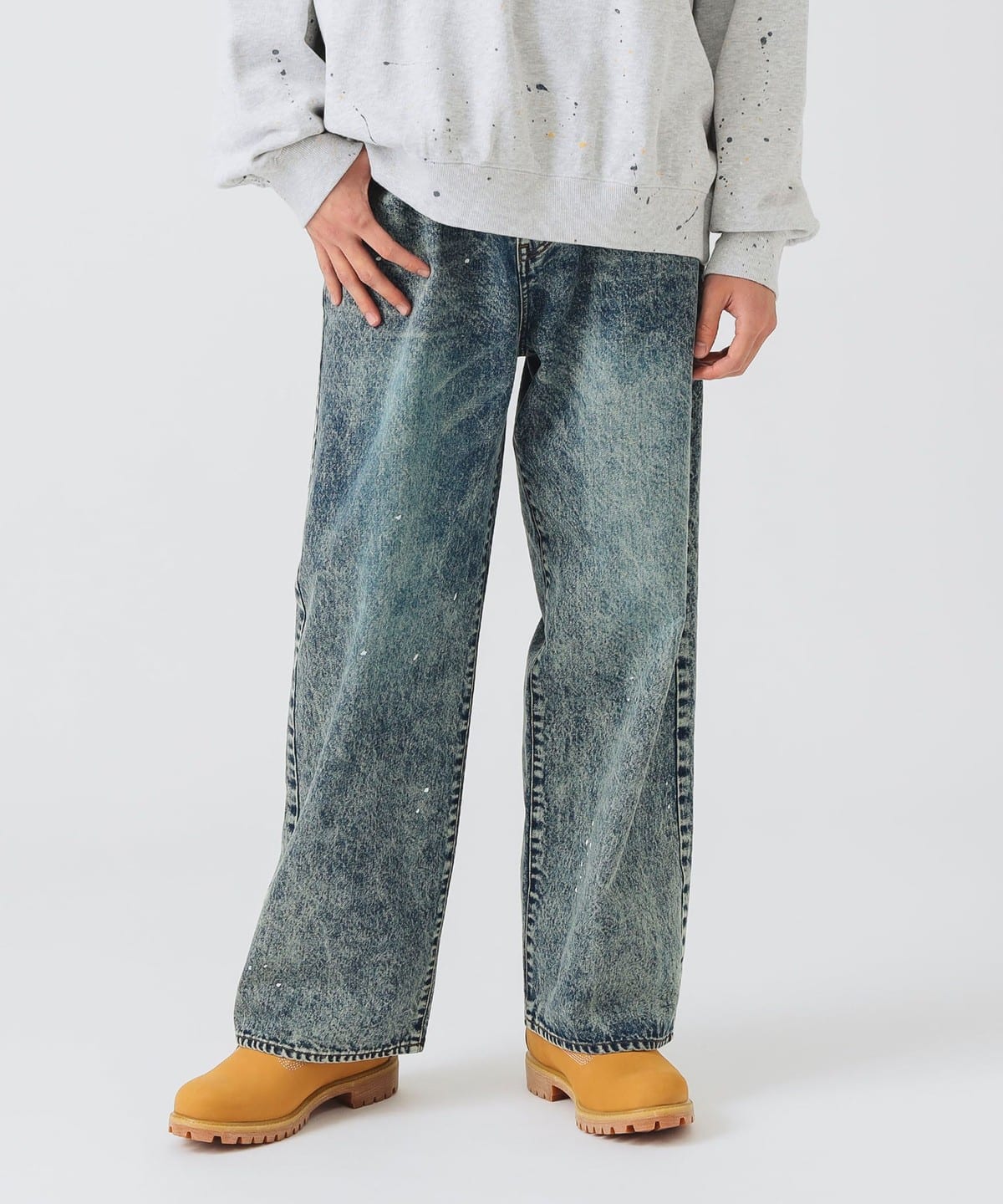 Burtonバートン デニムダメージプリントパンツ メンズUSサイズM 洗濯済 MASONPRINCE ジーンズ ハードダメージ加工デニムパンツ NZK6075 メンズ