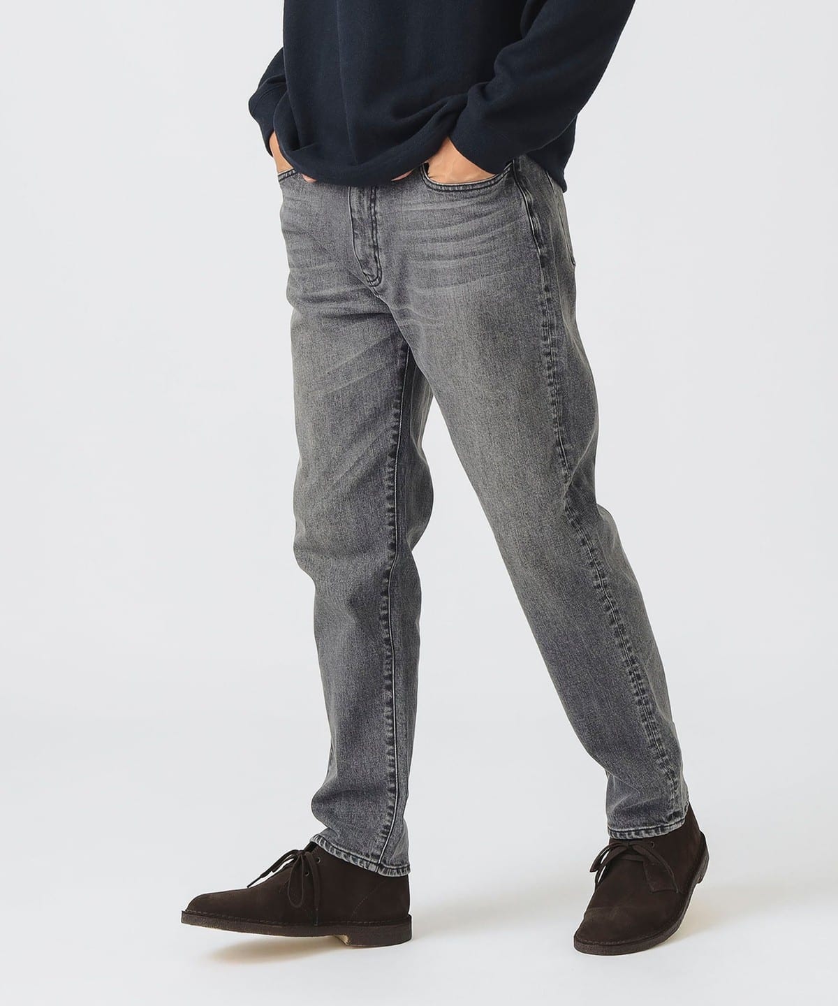 ヴィンテージウォッシュ ナロー デニム パンツ MEN BLACK M