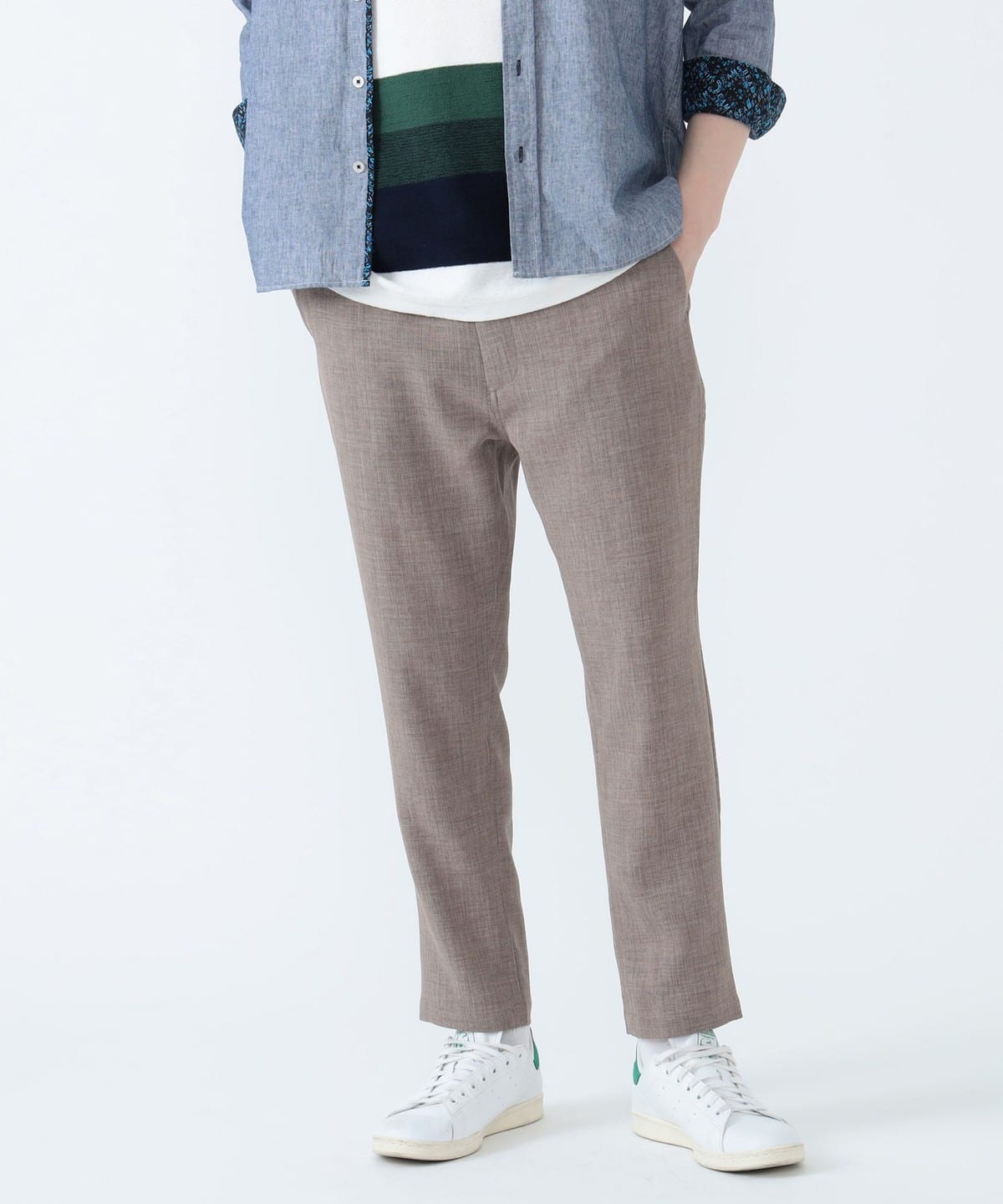 メランジ テーパード イージーパンツ パンツ MEN MOCHA M メランジ テーパード イージーパンツ パンツ MEN MOCHA M