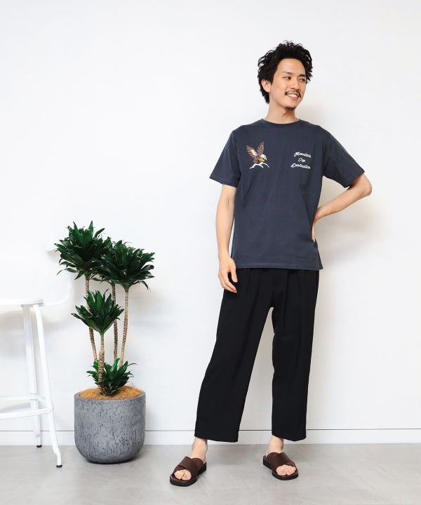 BEAMS ビームス クロップドパンツ アンクル丈 白 花柄 ボタニカル M 