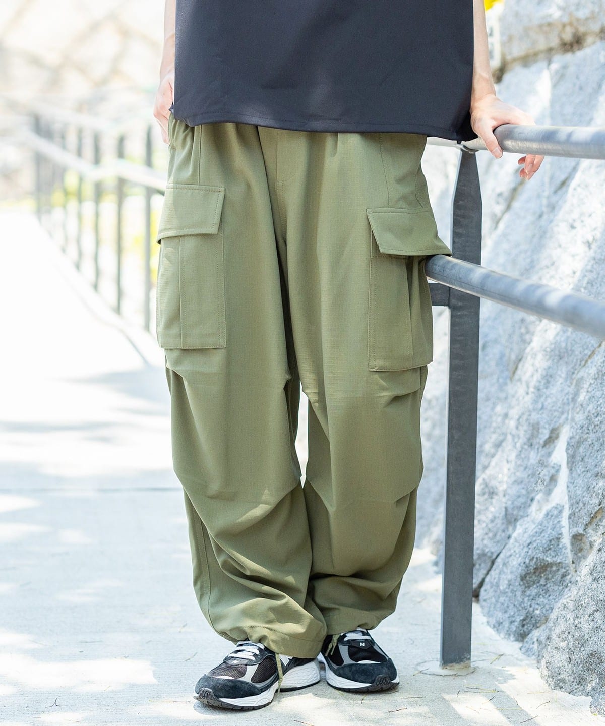 バルーン ミリタリー カーゴパンツ パンツ MEN OLIVE M バルーン ミリタリー カーゴパンツ パンツ MEN OLIVE M