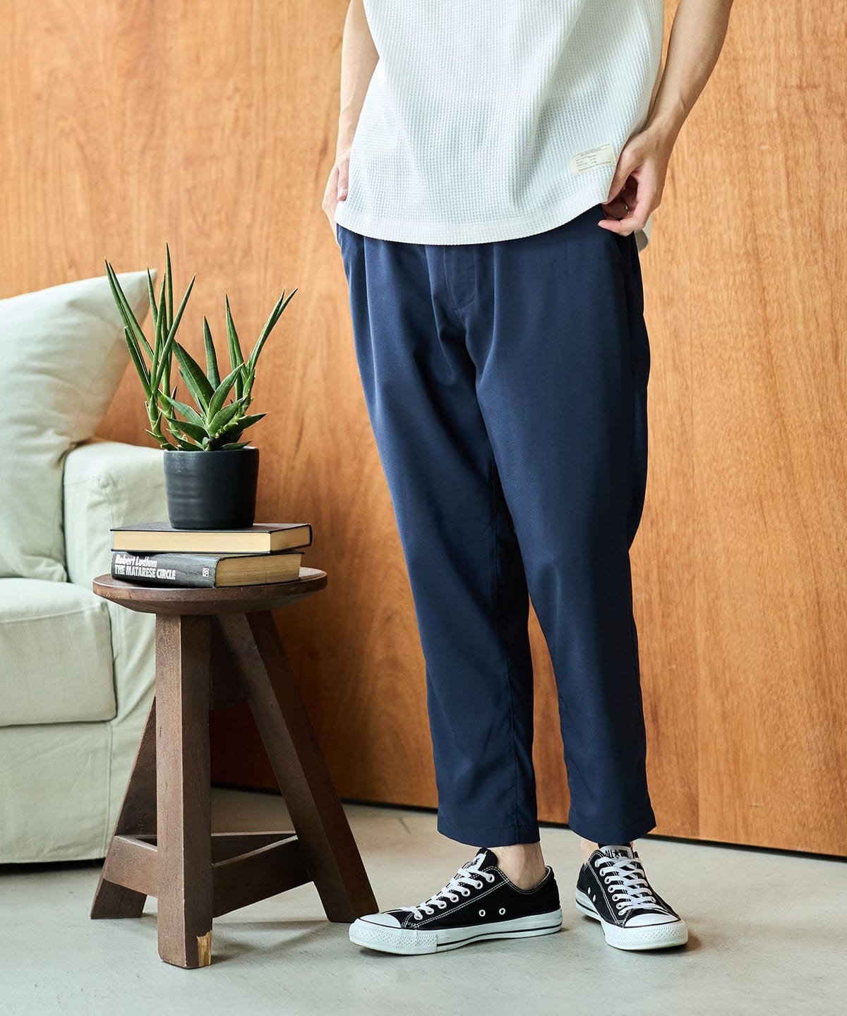 ポリトロ チェック イージーパンツ パンツ MEN NAVY S ポリトロ チェック イージーパンツ パンツ MEN NAVY S