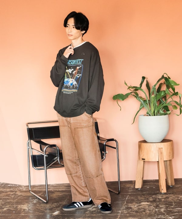 BEAMS HEART（ビームス ハート）ワイド ストレート ダブルニー