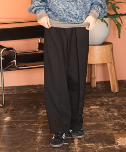 ポリエステルレーヨン 2タック ワイドパンツ