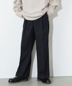 ポリエステルレーヨン 2タック ワイドパンツ