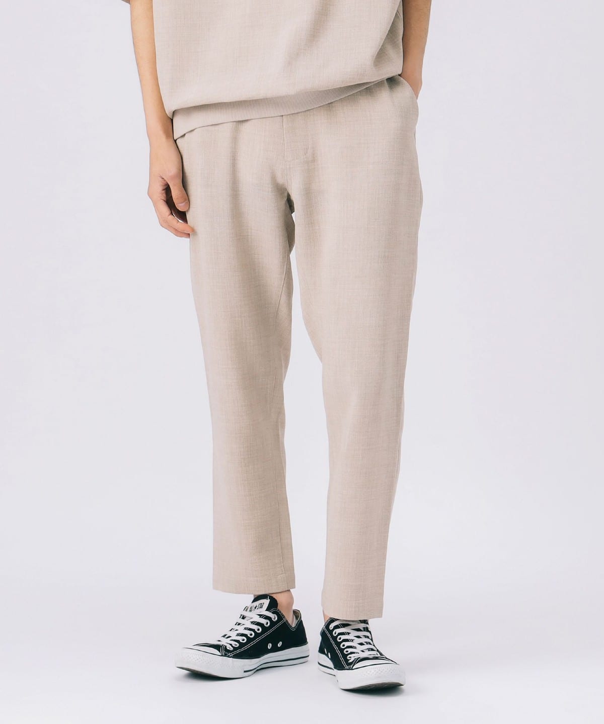 アンクル メランジ テーパード パンツ (吸水速乾) パンツ MEN BEIGE XL アンクル メランジ テーパード パンツ (吸水速乾) パンツ MEN BEIGE XL