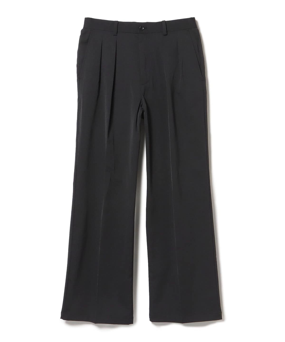BEAMS HEART (BEAMS HEART) Linen blend 2-tuck wide slacks (moisture