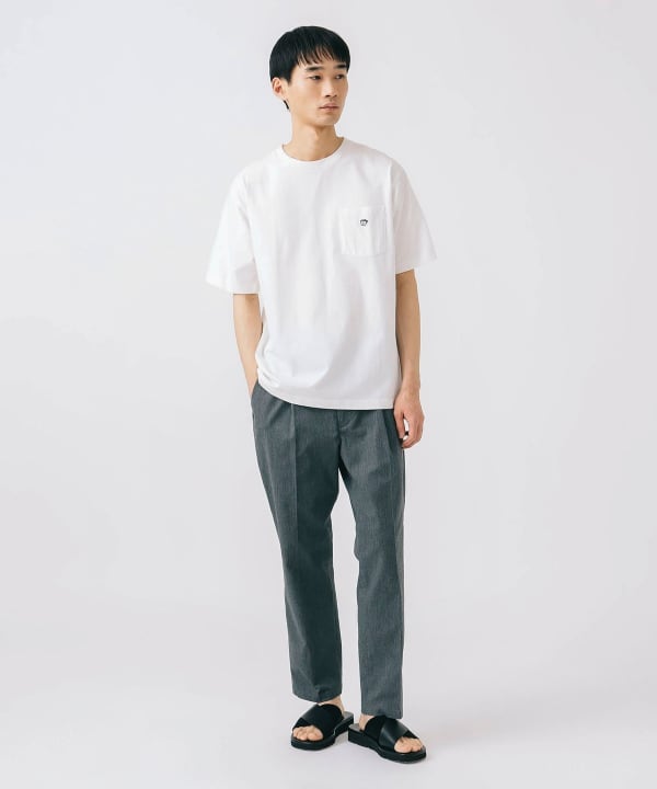 beamsダークグレー ポケット付きパンツ Ray BEAMS（レイ ビームス）ビッグ シルエット サスペンダー付き