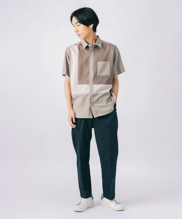 beamsダークグレー ポケット付きパンツ B:MING by BEAMS（ビーミング by ビームス）裏起毛 バックサテン