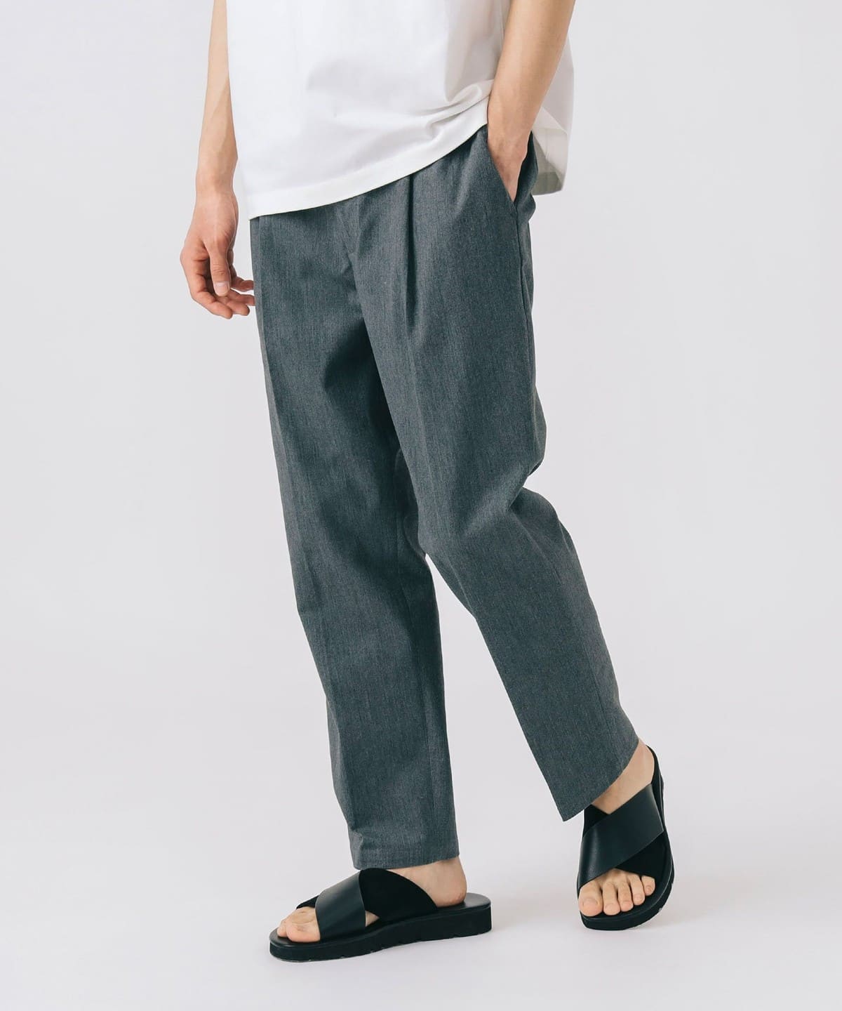 ジップ ポケット アンクル イージーパンツ パンツ MEN CHARCOAL. GREY L ジップ ポケット アンクル イージーパンツ パンツ MEN CHARCOAL. GREY L