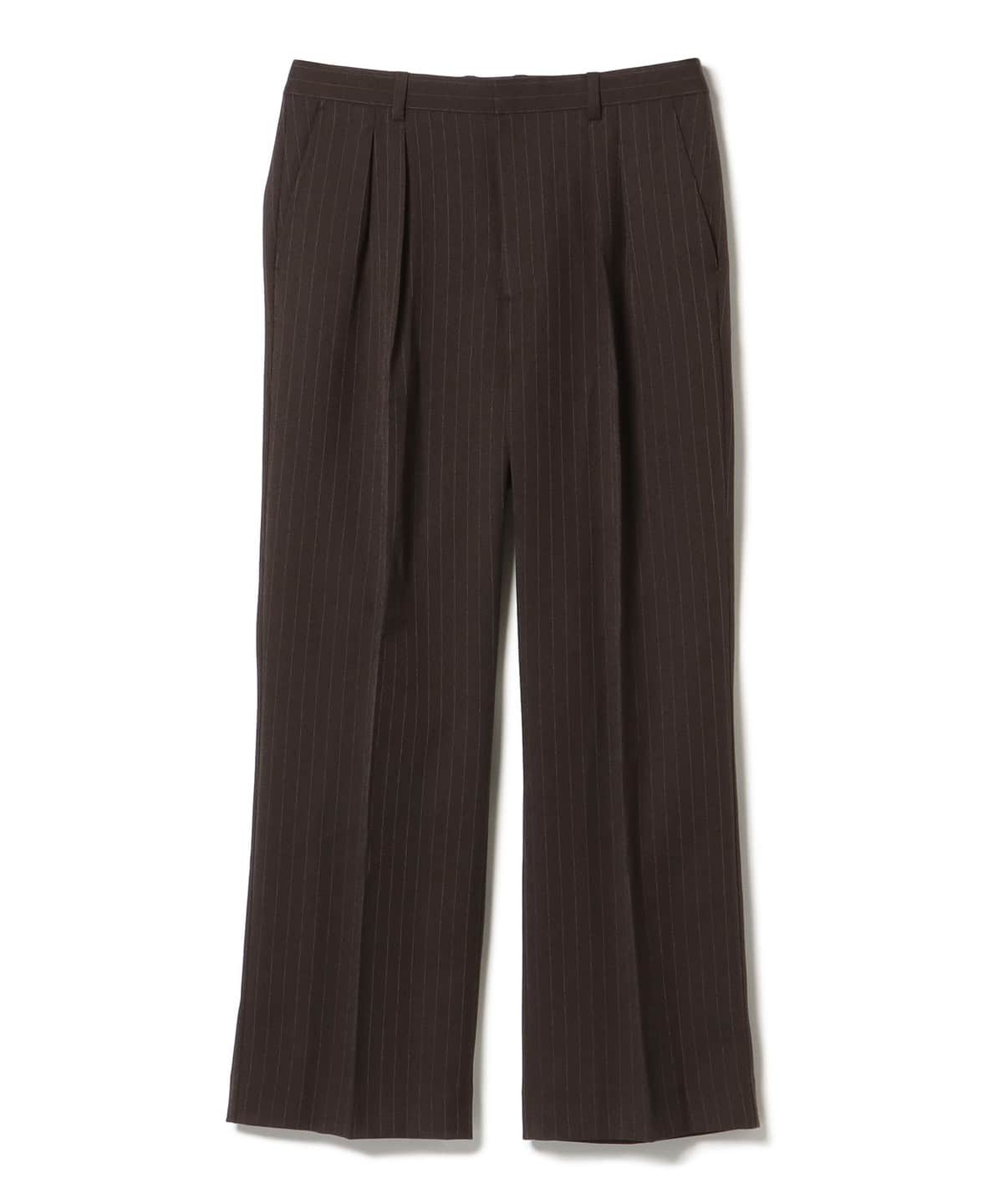 ストライプ 2タック ワイドパンツ パンツ MEN BROWN M ストライプ 2タック ワイドパンツ パンツ MEN BROWN M
