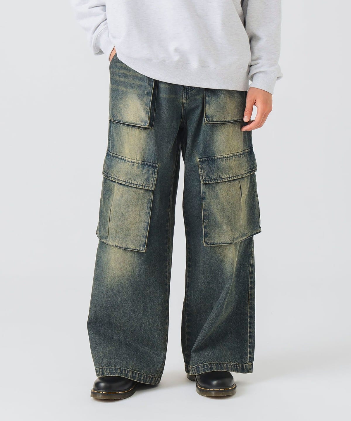 ブラスト ワイド デニム カーゴパンツ パンツ MEN INDIGO M ブラスト ワイド デニム カーゴパンツ パンツ MEN INDIGO M