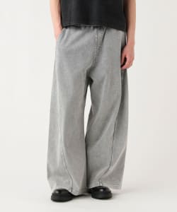 コットン天竺 フェード ワイドストレート パンツ
