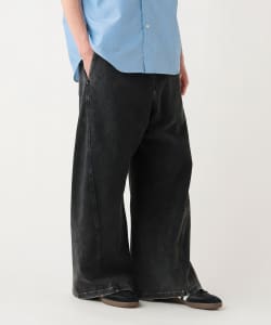 コットン天竺 フェード ワイドストレート パンツ