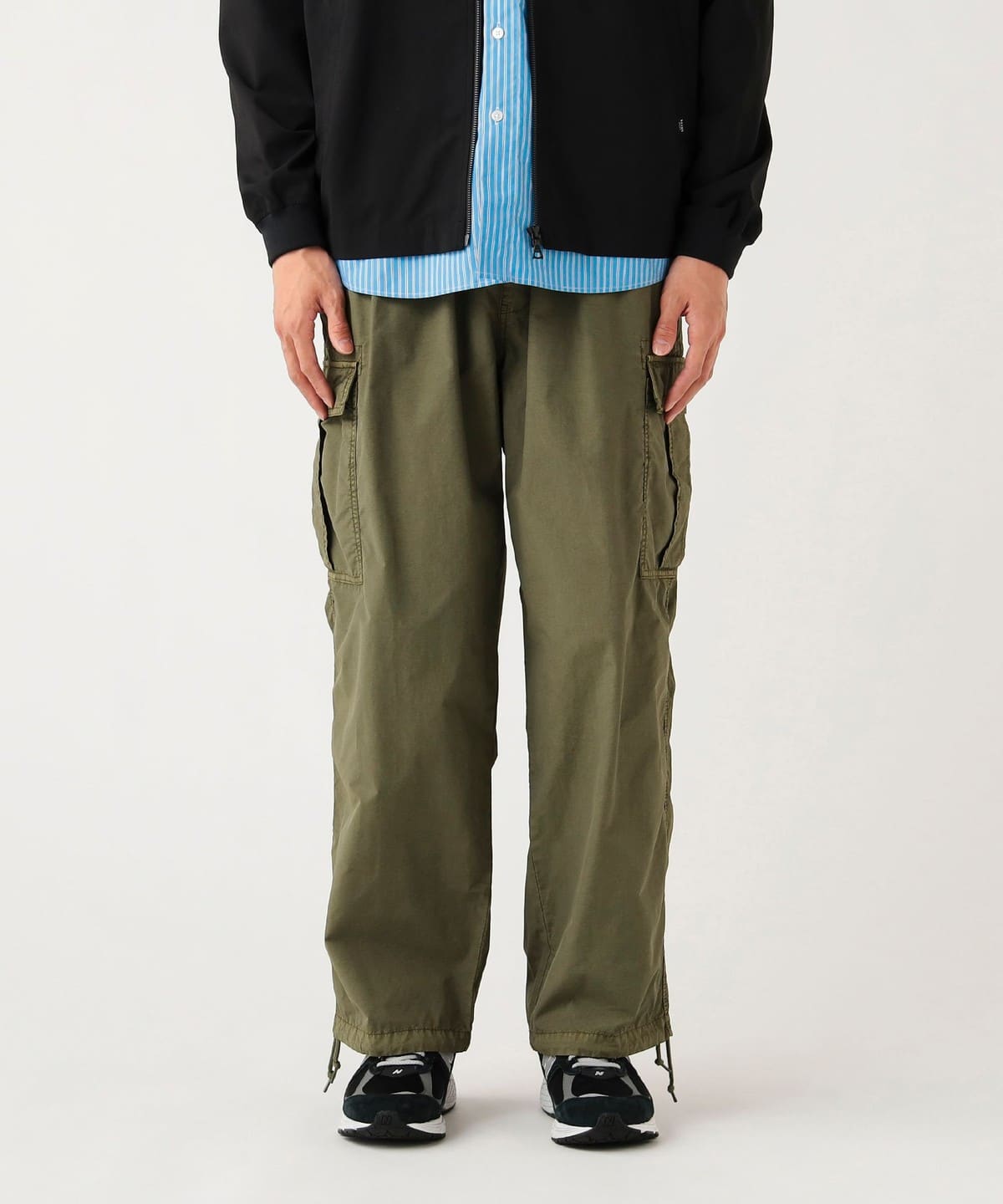 BEAMS HEART BEAMS HEART Nylon Wide Cargo Pants (Casual Pants