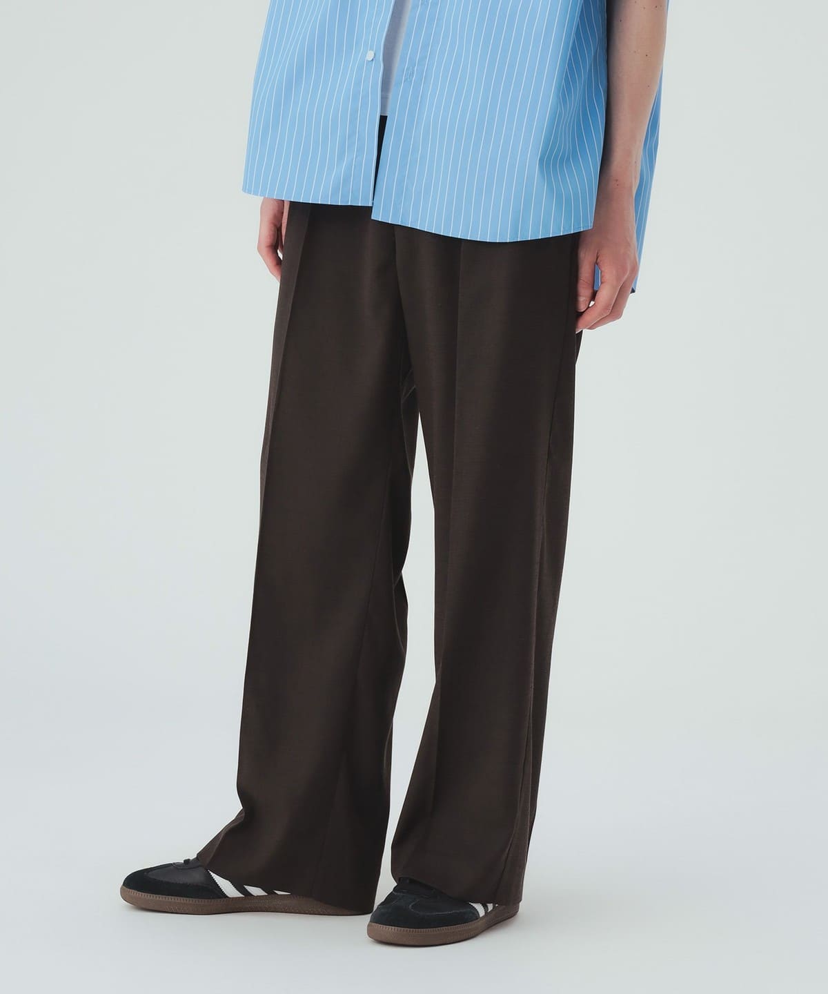 BEAMS + PLUS サマーウール ツータックワイドスラックス XL 美品 BEAMS HEART（ビームス ハート）リネンブレンド 2タック ワイド