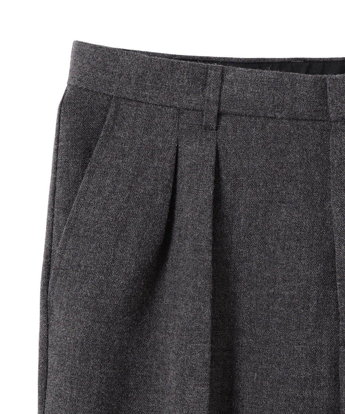 【新品】BEAMS+ 2タック ウール ワイド テーパード スラックス XS BEAMS HEART（ビームス ハート）ウールライク 2タック ワイド