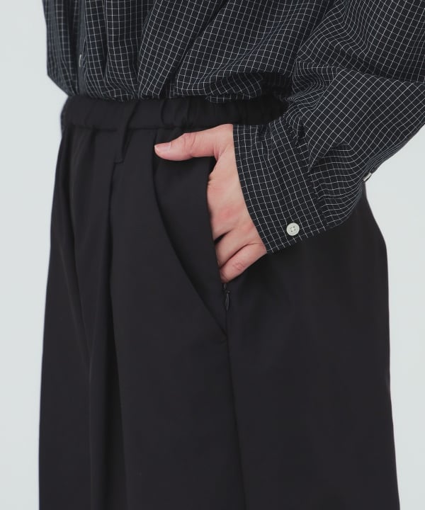 トリコット 1タック ワイド テーパード パンツ