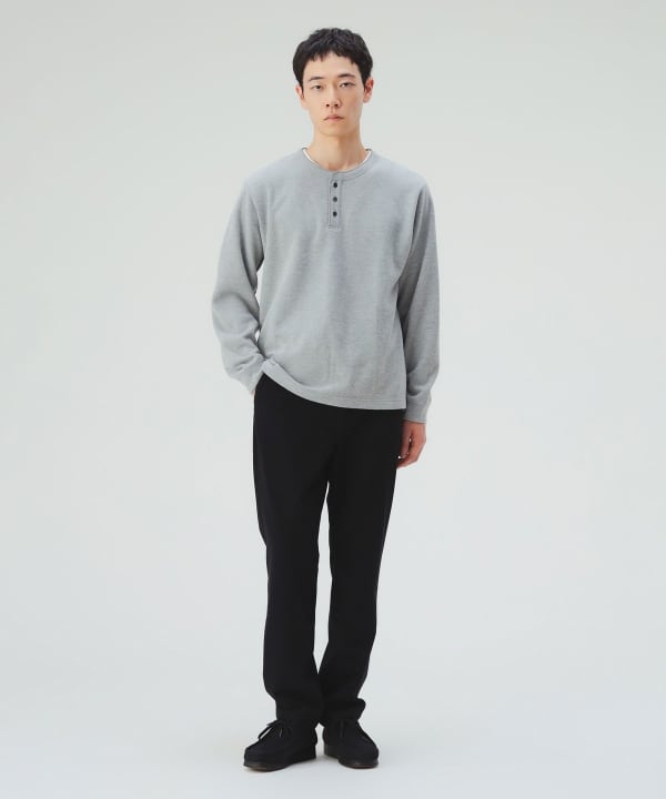 微起毛 ストレッチ テーパードパンツ