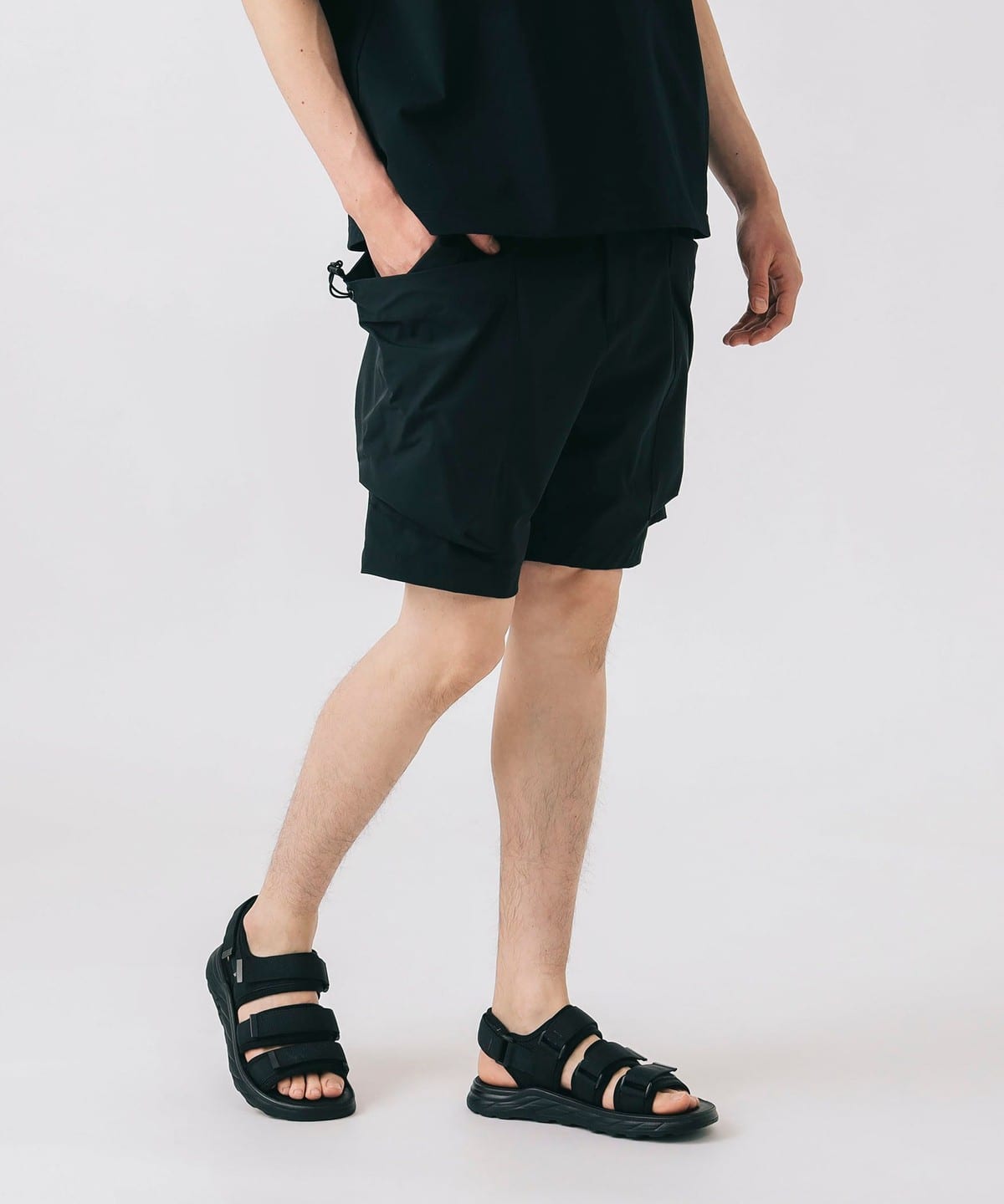 ミニリップストップ マルチポケット ショーツ (吸水速乾・水陸両用) パンツ MEN BLACK L ミニリップストップ マルチポケット ショーツ (吸水速乾・水陸両用) パンツ MEN BLACK L