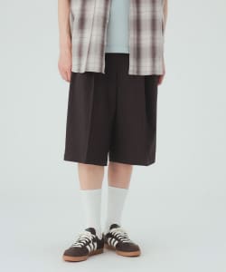 2タック ワイド ストライプ ショートパンツ