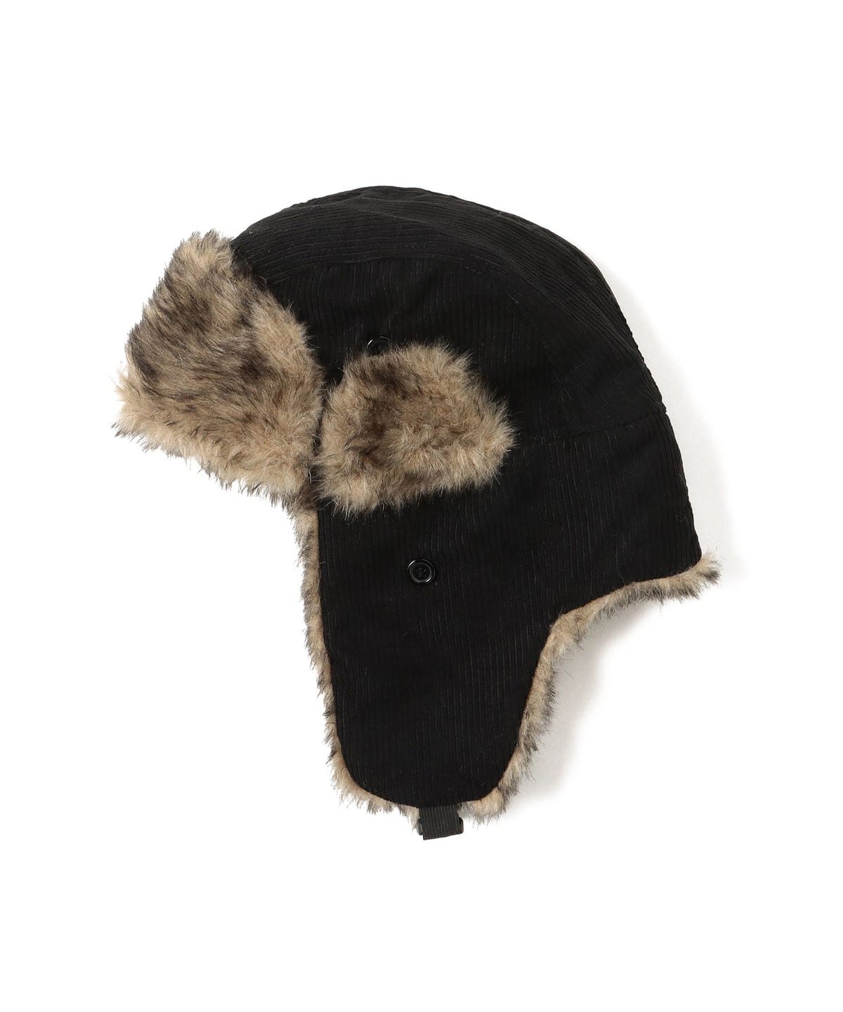 コーデュロイ アビエイター キャップ 帽子 MEN BLACK ONE SIZE コーデュロイ アビエイター キャップ 帽子 MEN BLACK ONE SIZE
